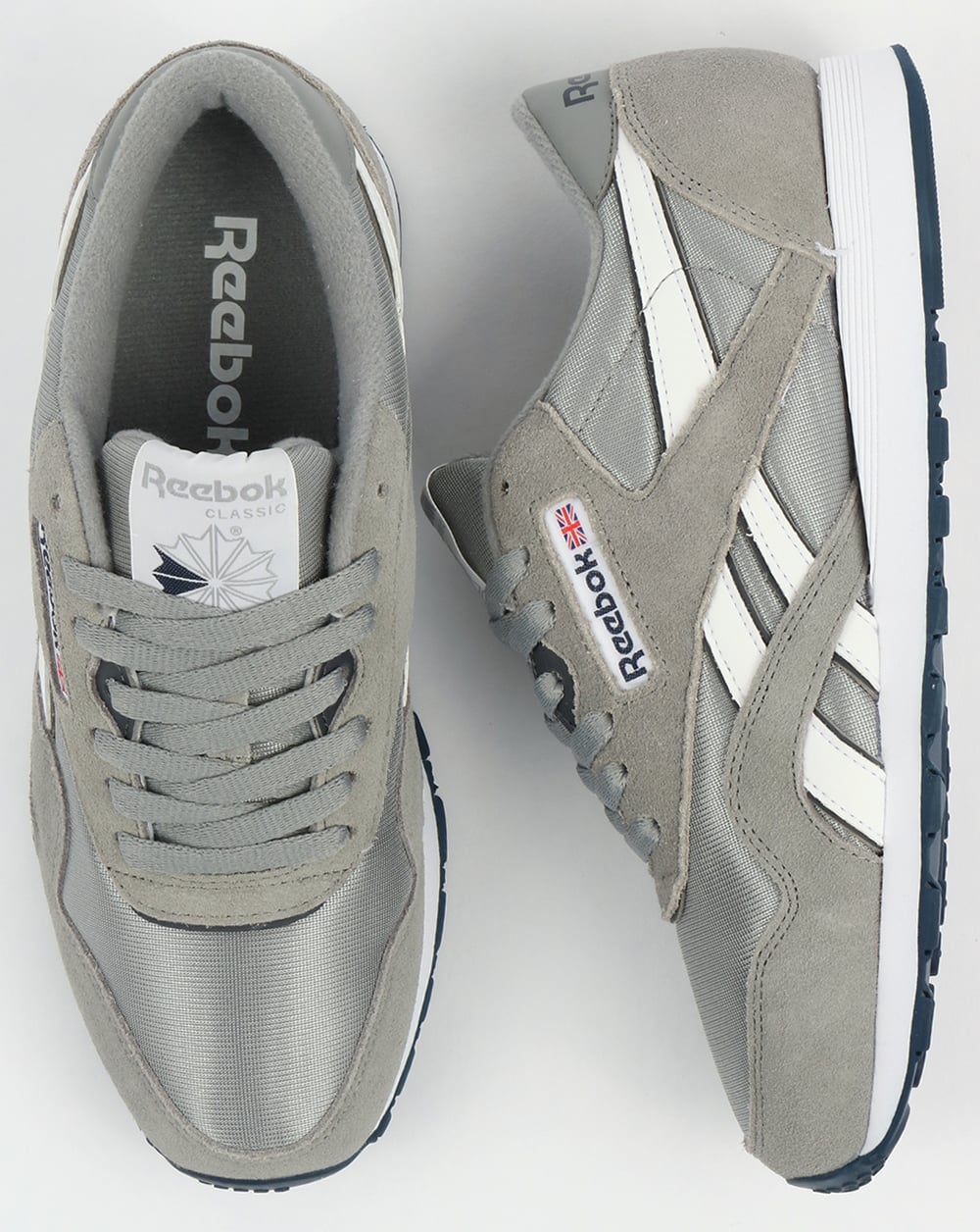 Reebok Classic Nylon Trainers Platinum/Jet Blue