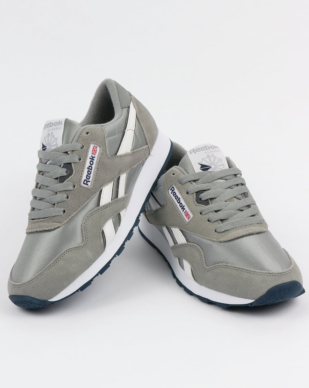 Reebok Classic Nylon Trainers Platinum/Jet Blue