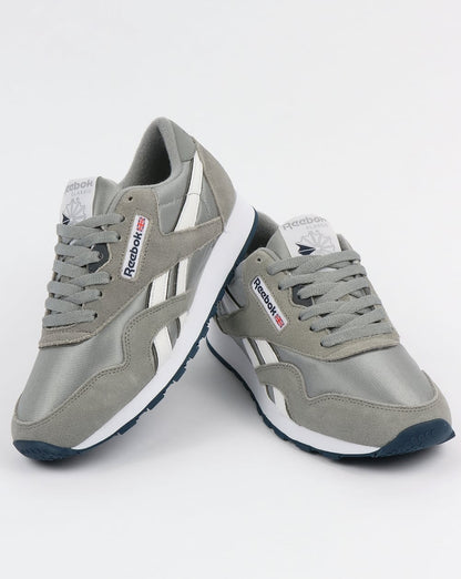 Reebok Classic Nylon Trainers Platinum/Jet Blue
