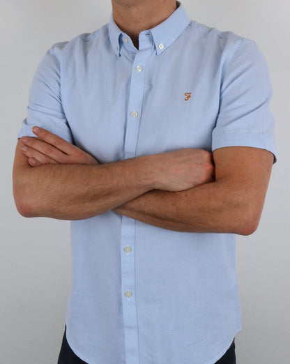 Farah Brewer Short Sleeve Shirt Sky Blue