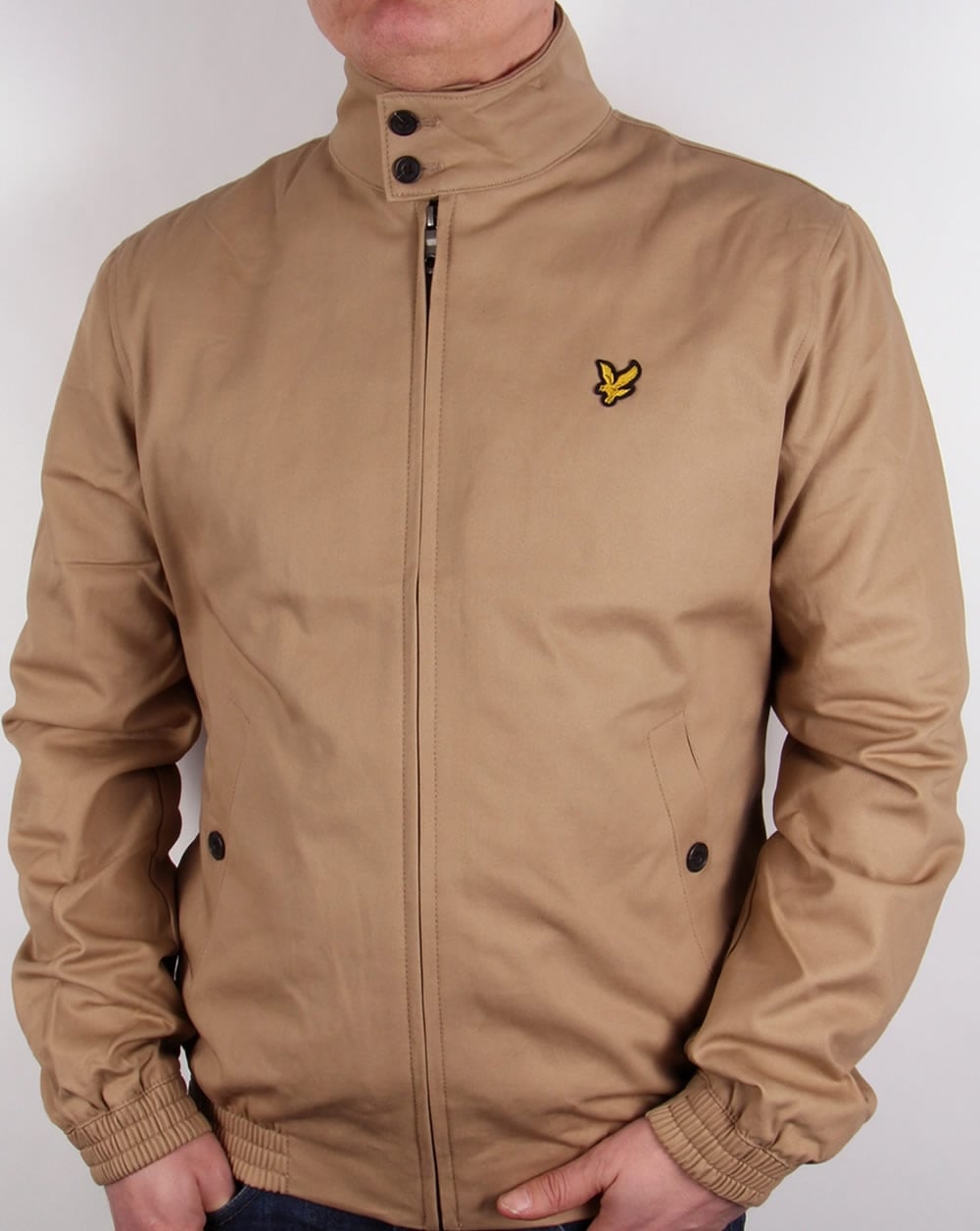 Lyle And Scott Check Lined Harrington Jacket Dark Sand