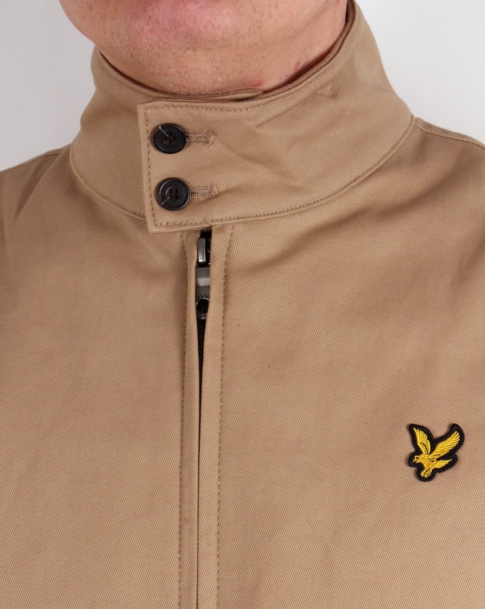 Lyle And Scott Check Lined Harrington Jacket Dark Sand