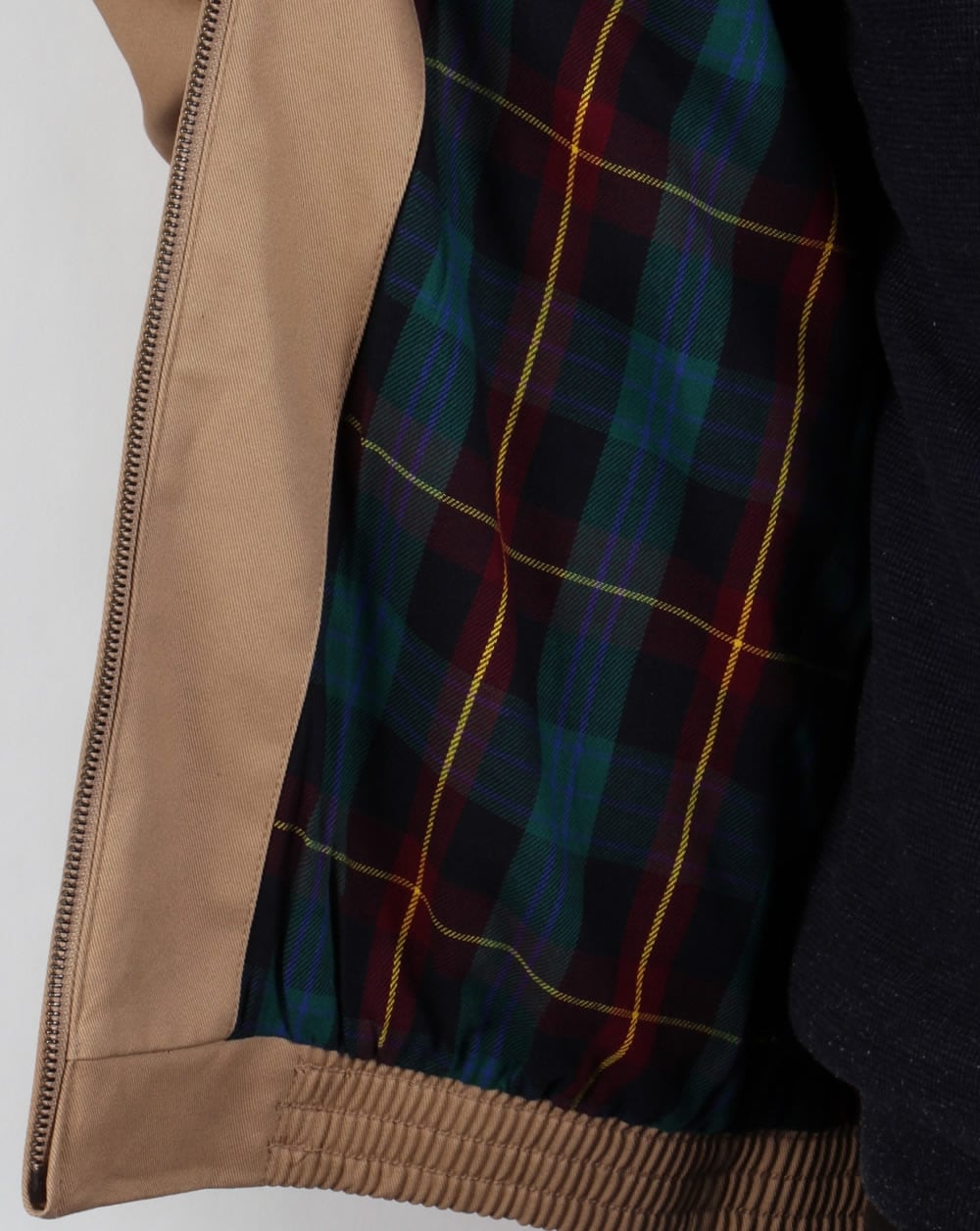 Lyle And Scott Check Lined Harrington Jacket Dark Sand