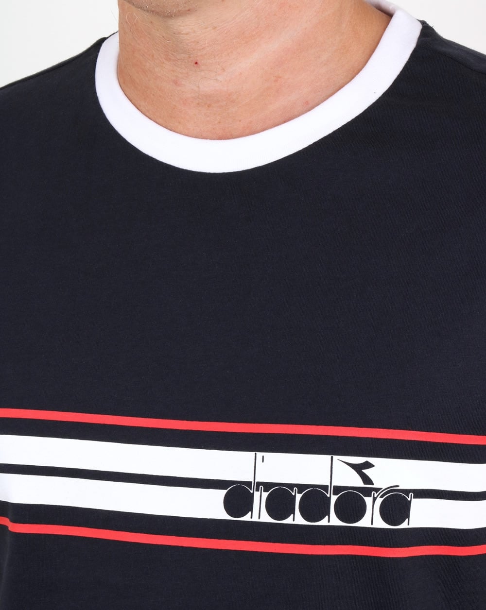 Diadora Ringer T Shirt Navy Blue