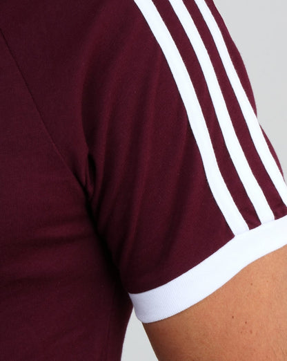 Adidas Originals 3 Stripes T Shirt Maroon