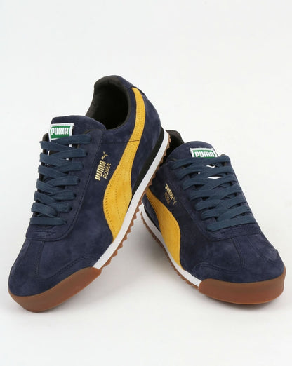 Puma Roma Trainers Navy/Yellow