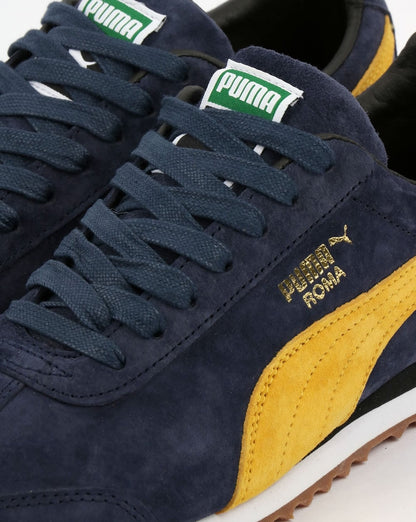 Puma Roma Trainers Navy/Yellow