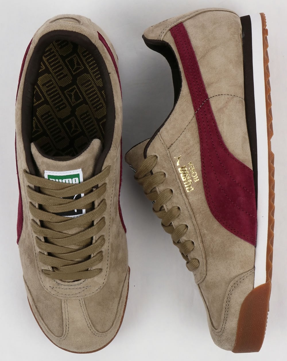 Puma Roma Trainers Chinchilla Brown/Burgundy