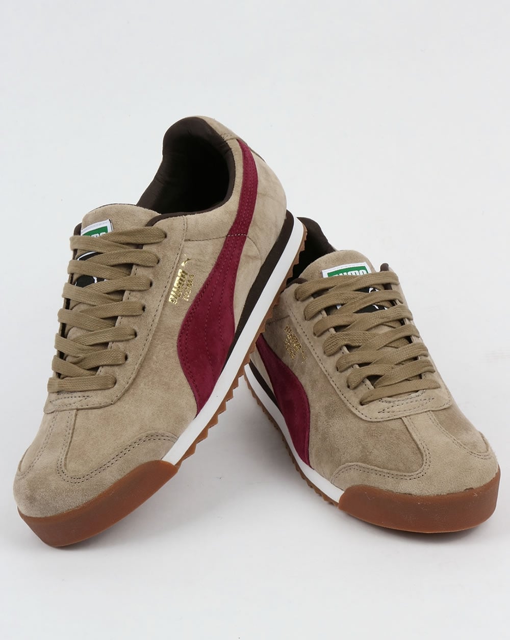 Puma Roma Trainers Chinchilla Brown/Burgundy