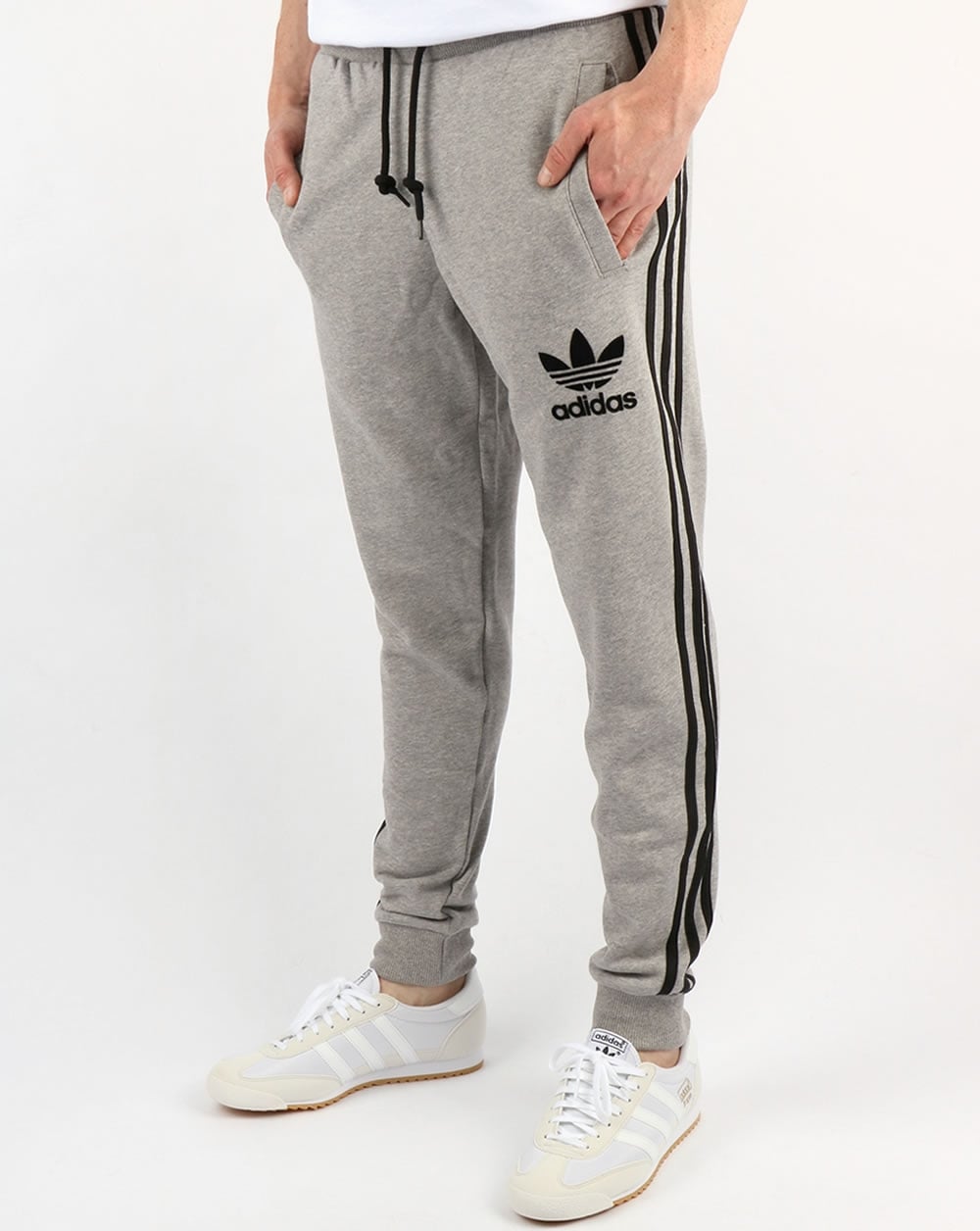 Adidas Originals 3 Striped Track Pants Grey Heather