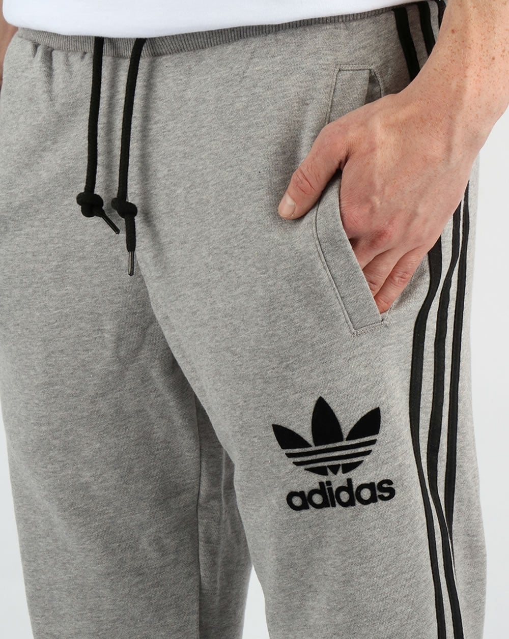 Adidas Originals 3 Striped Track Pants Grey Heather