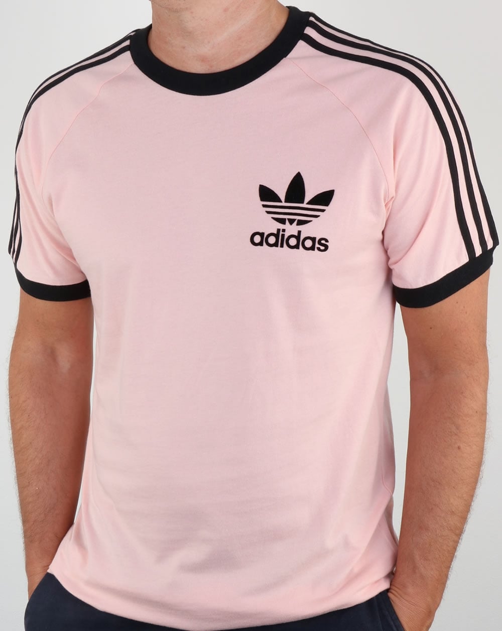 Adidas Originals Retro 3 Stripes T Shirt Pink/Black