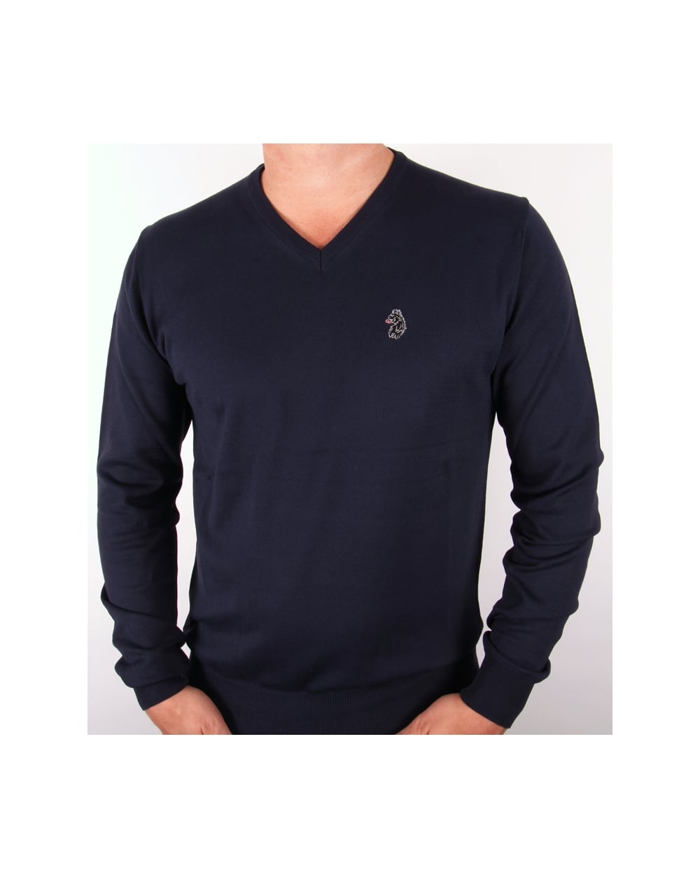 Luke Depardieu V Neck Jumper Dark Navy