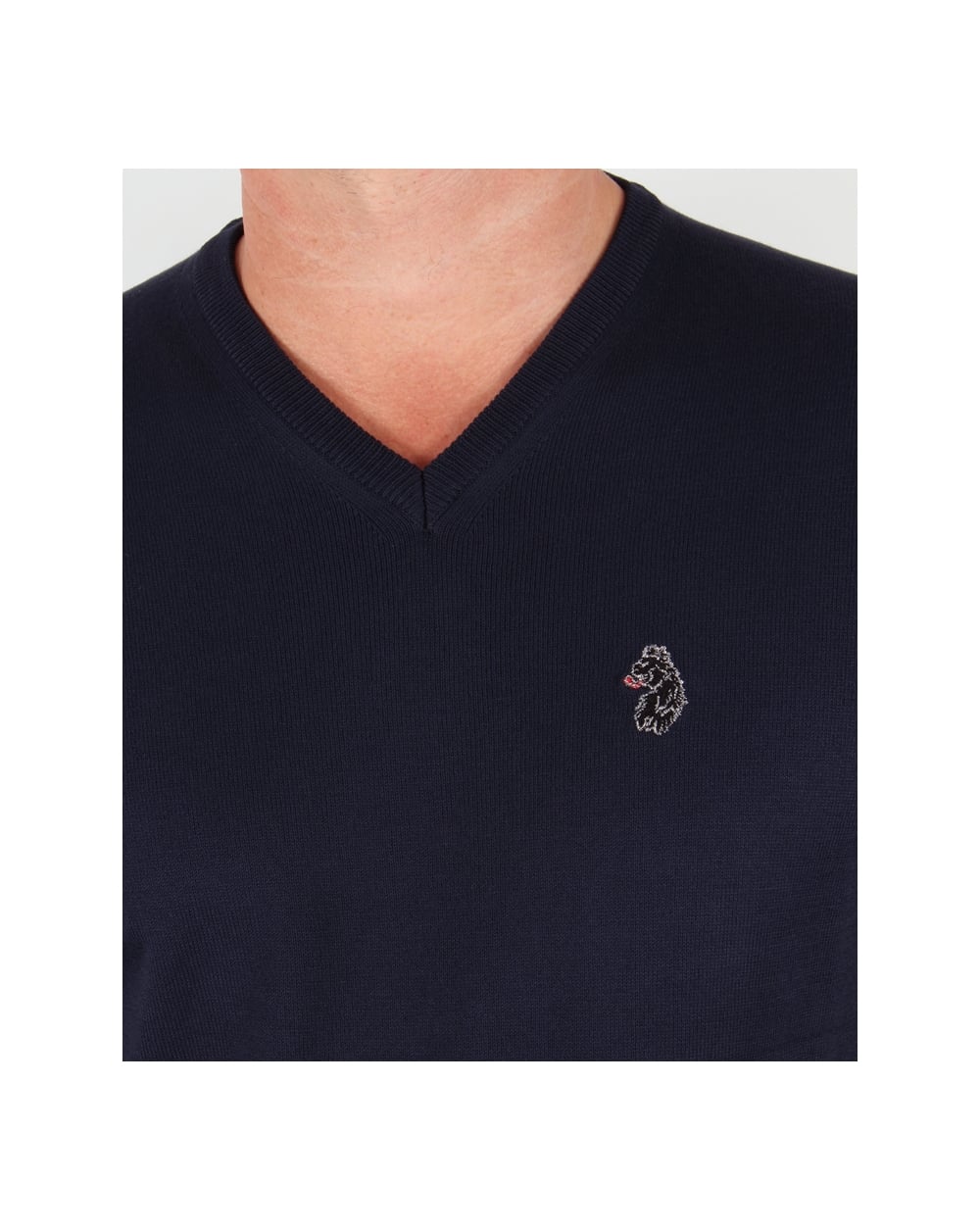 Luke Depardieu V Neck Jumper Dark Navy