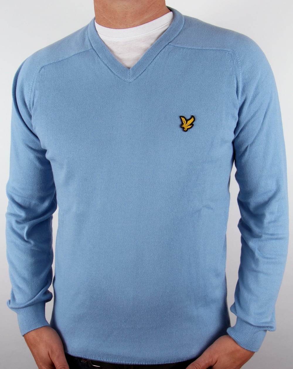 Lyle And Scott V Neck Jumper Azure Blue