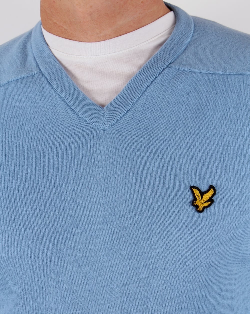 Lyle And Scott V Neck Jumper Azure Blue