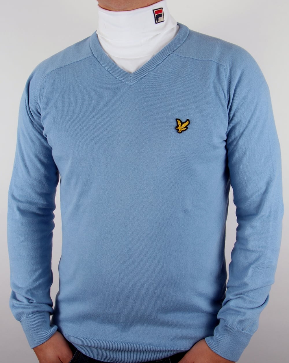 Lyle And Scott V Neck Jumper Azure Blue