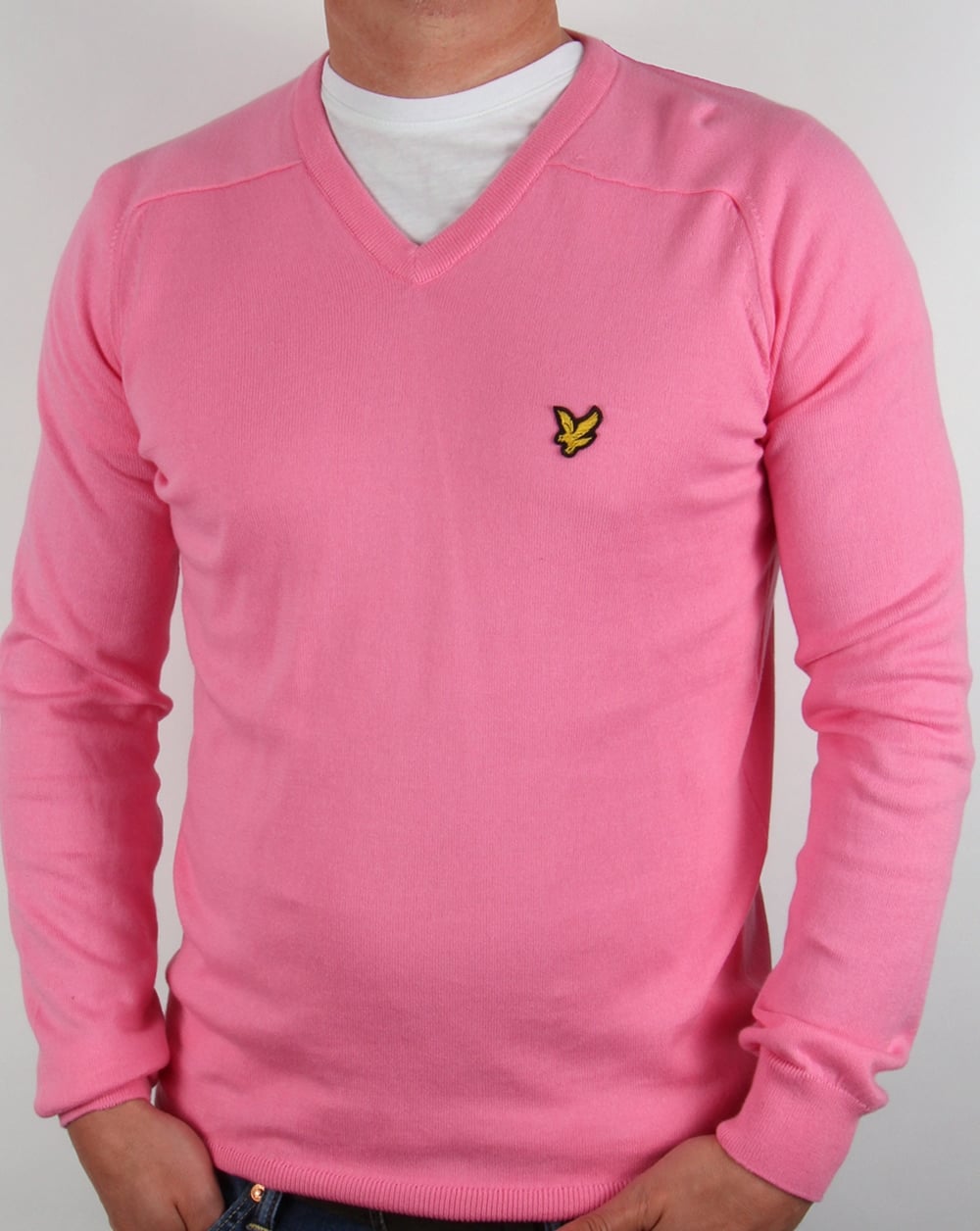 Lyle And Scott V Neck Jumper Pink
