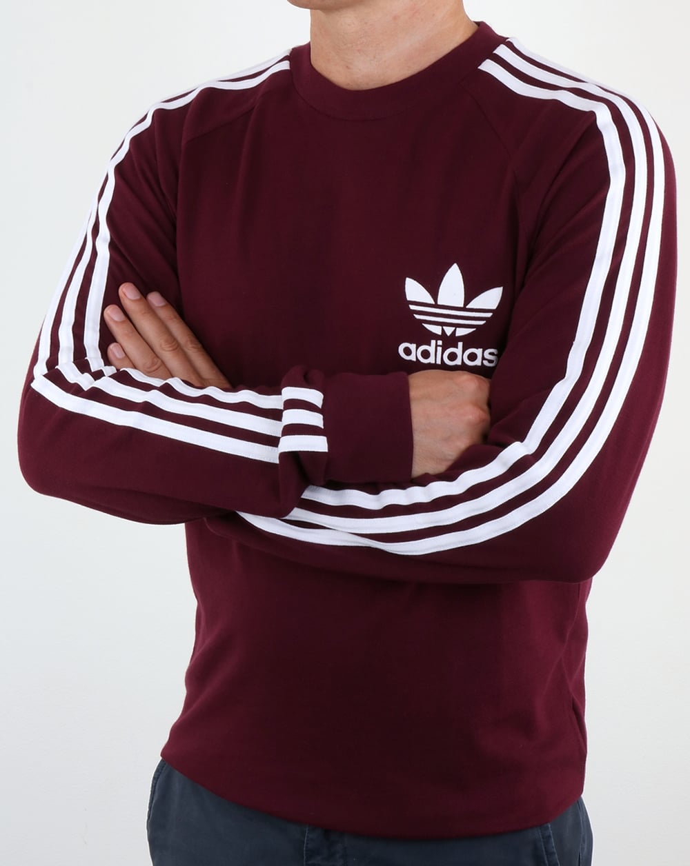 Adidas Originals Long Sleeve Pique T Shirt Maroon