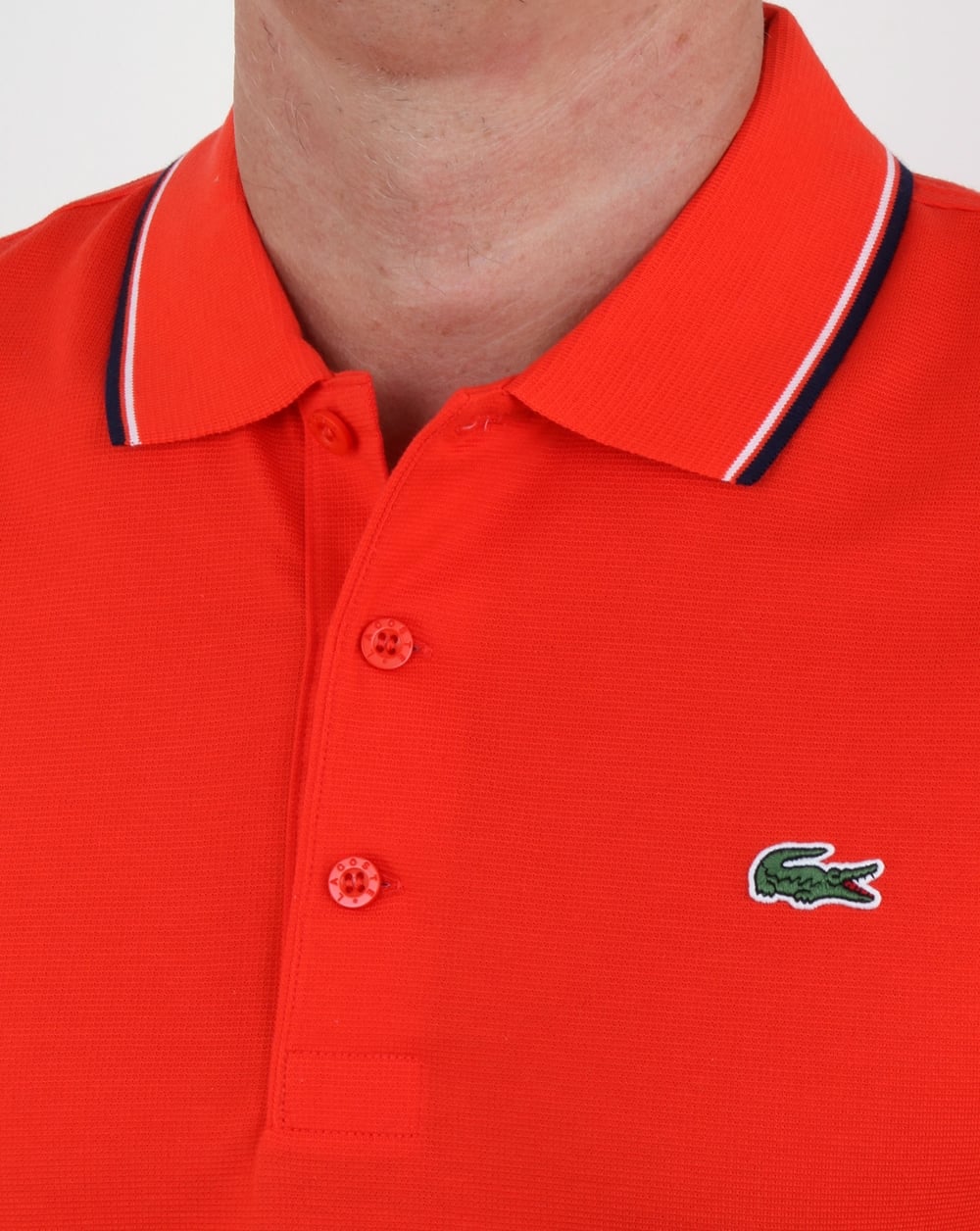 Lacoste Tipped Polo Shirt Etna Red/Navy