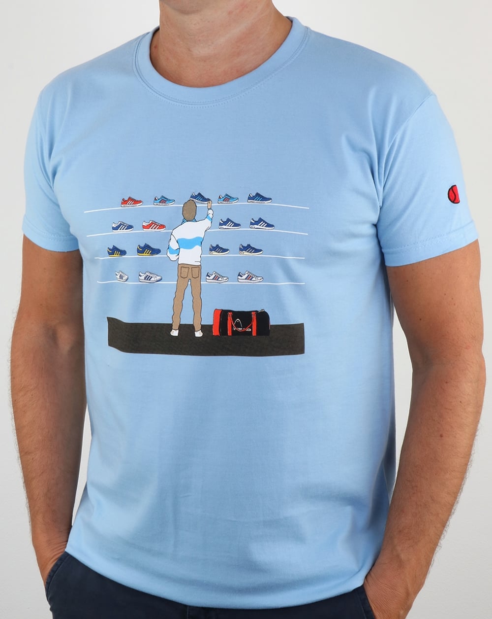 Eighties Tales Of Train Journeys T Shirt Sky Blue