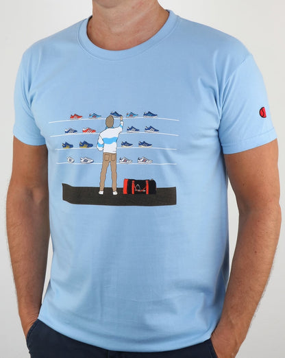 Eighties Tales Of Train Journeys T Shirt Sky Blue