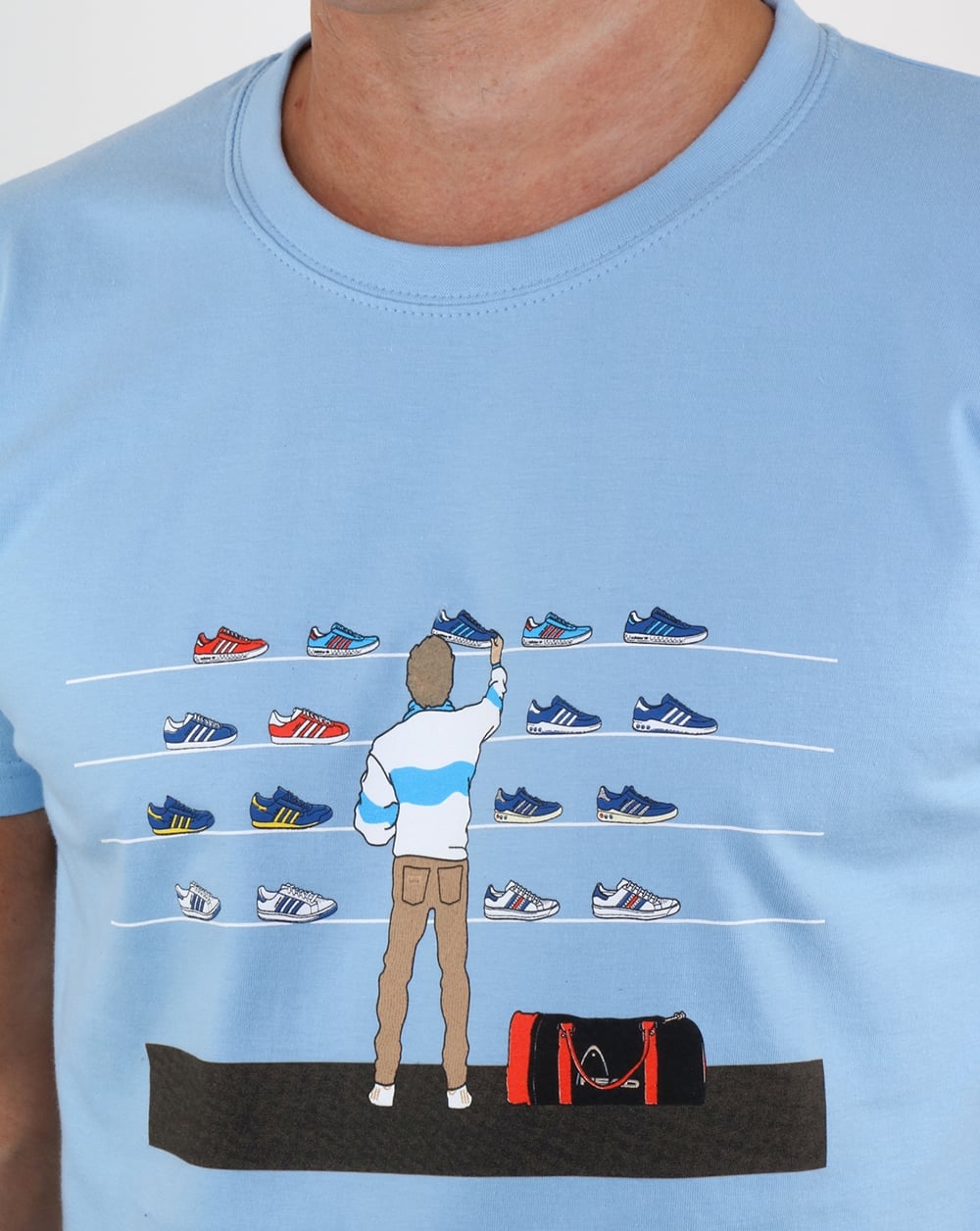Eighties Tales Of Train Journeys T Shirt Sky Blue