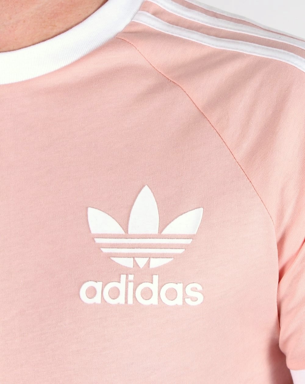 Adidas Originals Retro 3 Stripe T Shirt Light Pink