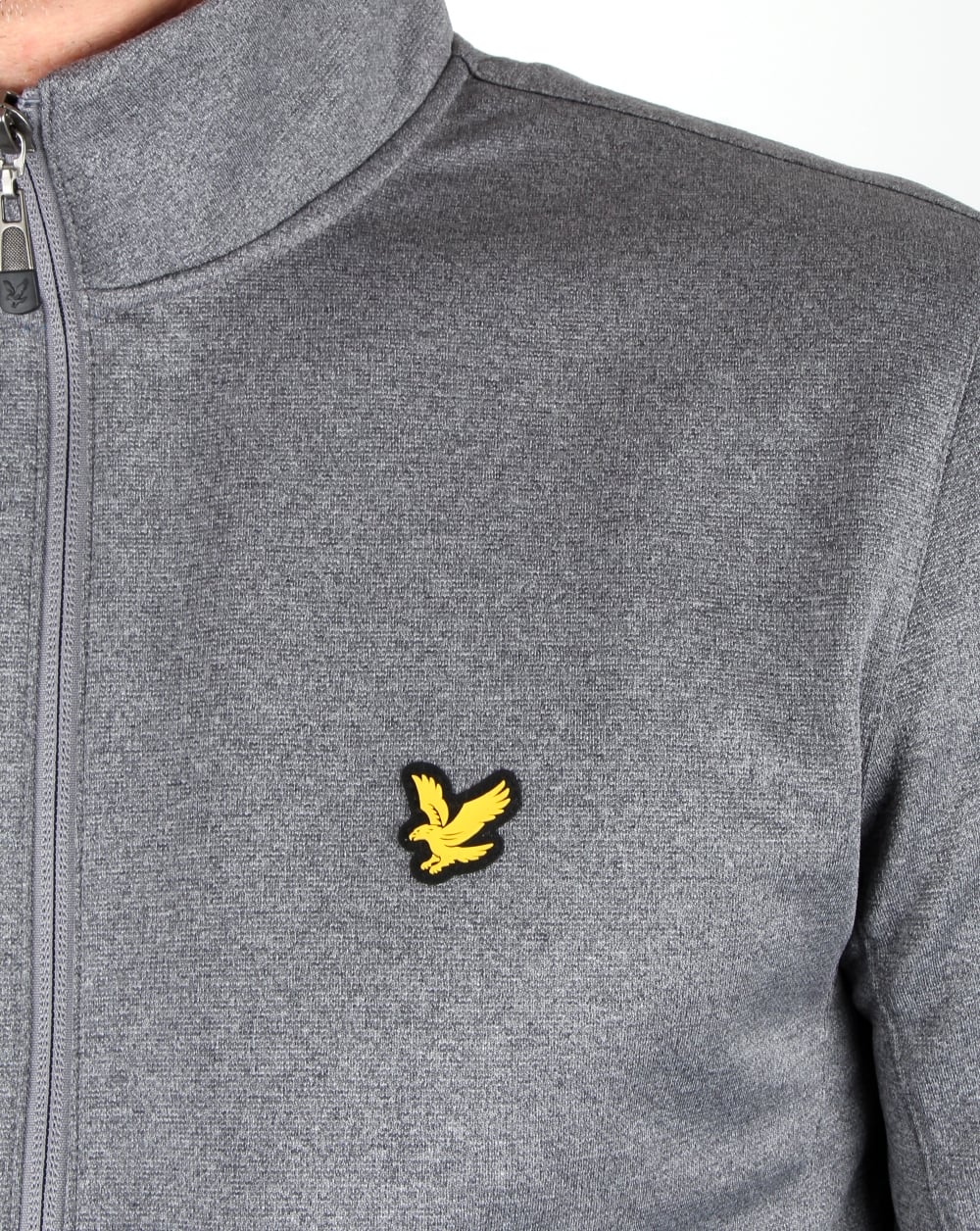 Lyle And Scott Steel Grey Funnel Neck Track Top
