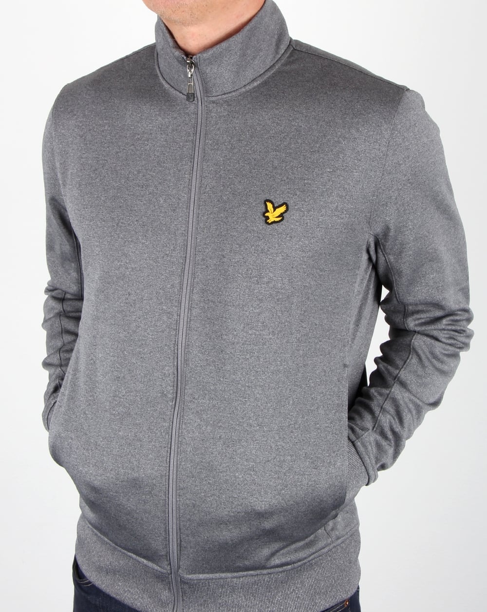 Lyle And Scott Steel Grey Funnel Neck Track Top