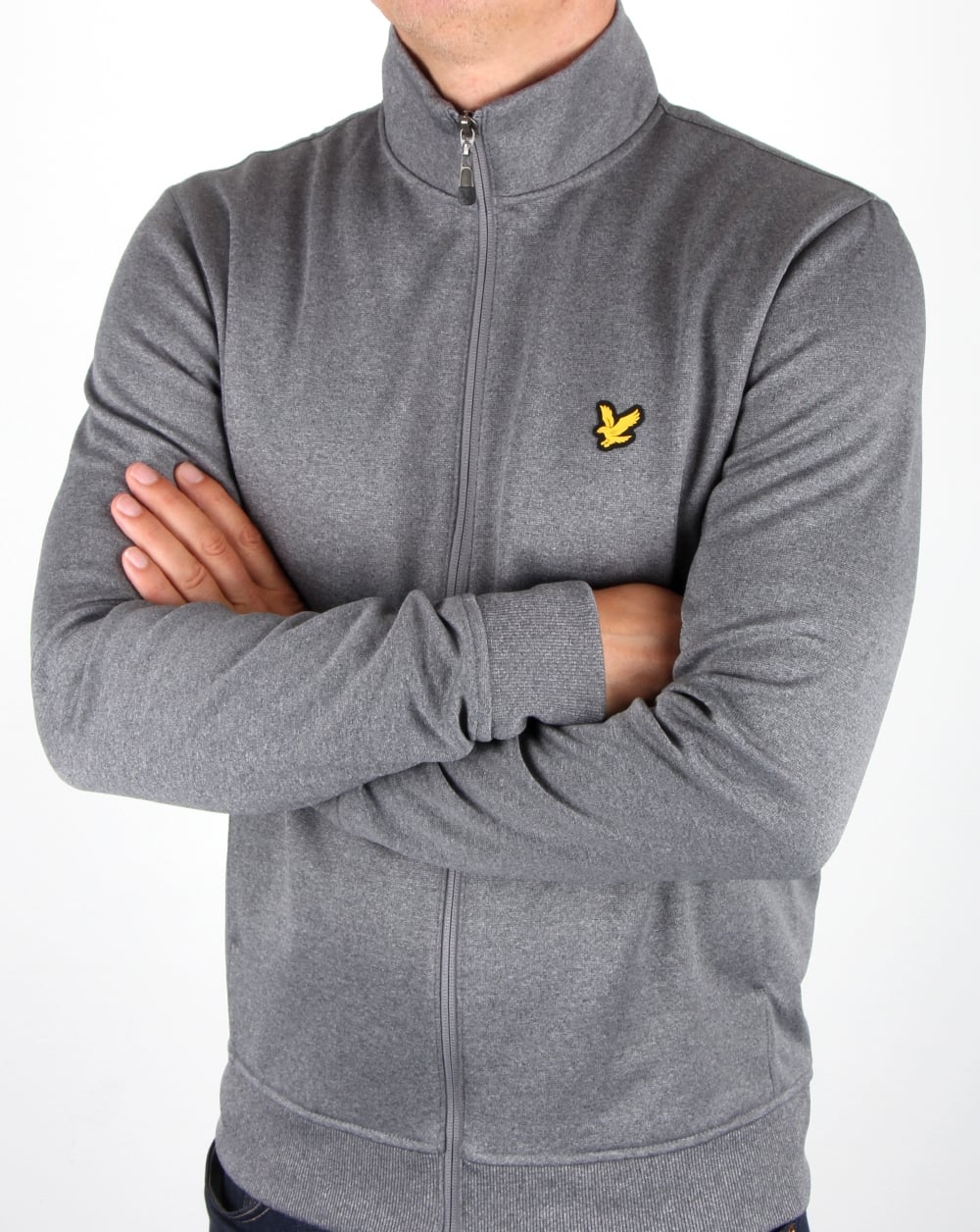 Lyle And Scott Steel Grey Funnel Neck Track Top