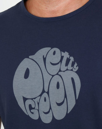 Pretty Green Gillespie Logo T Shirt Navy