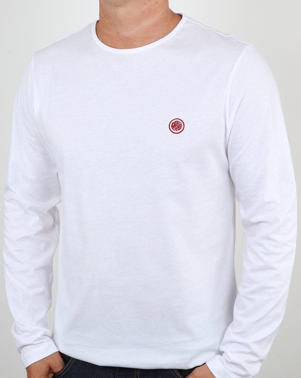 Pretty Green Mitchell Long Sleeve T Shirt White