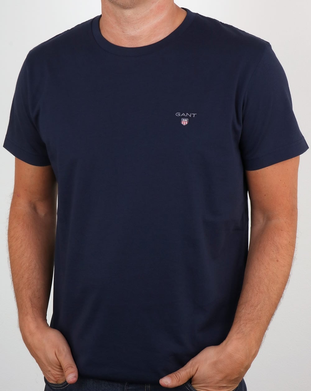 Gant Solid Crew Neck T Shirt Navy