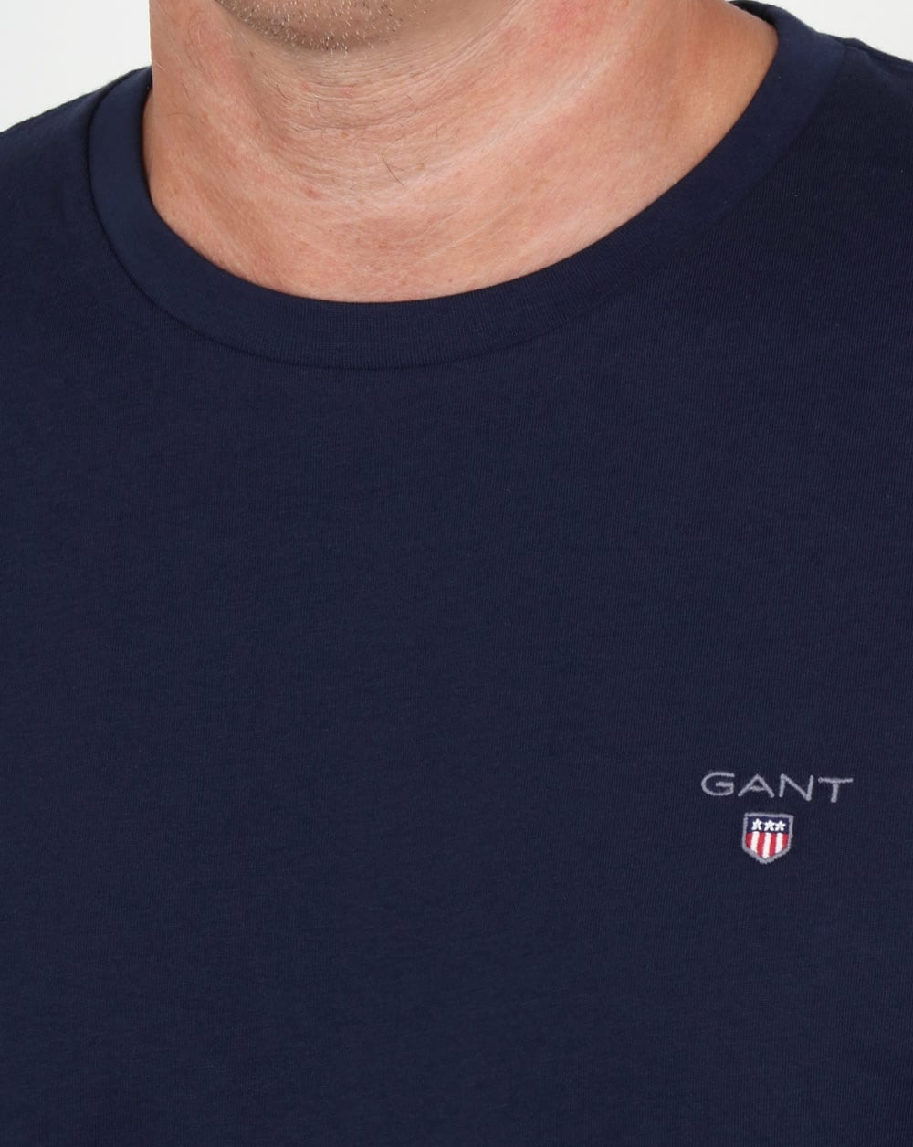 Gant Solid Crew Neck T Shirt Navy