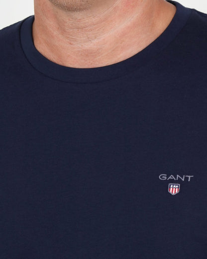 Gant Solid Crew Neck T Shirt Navy