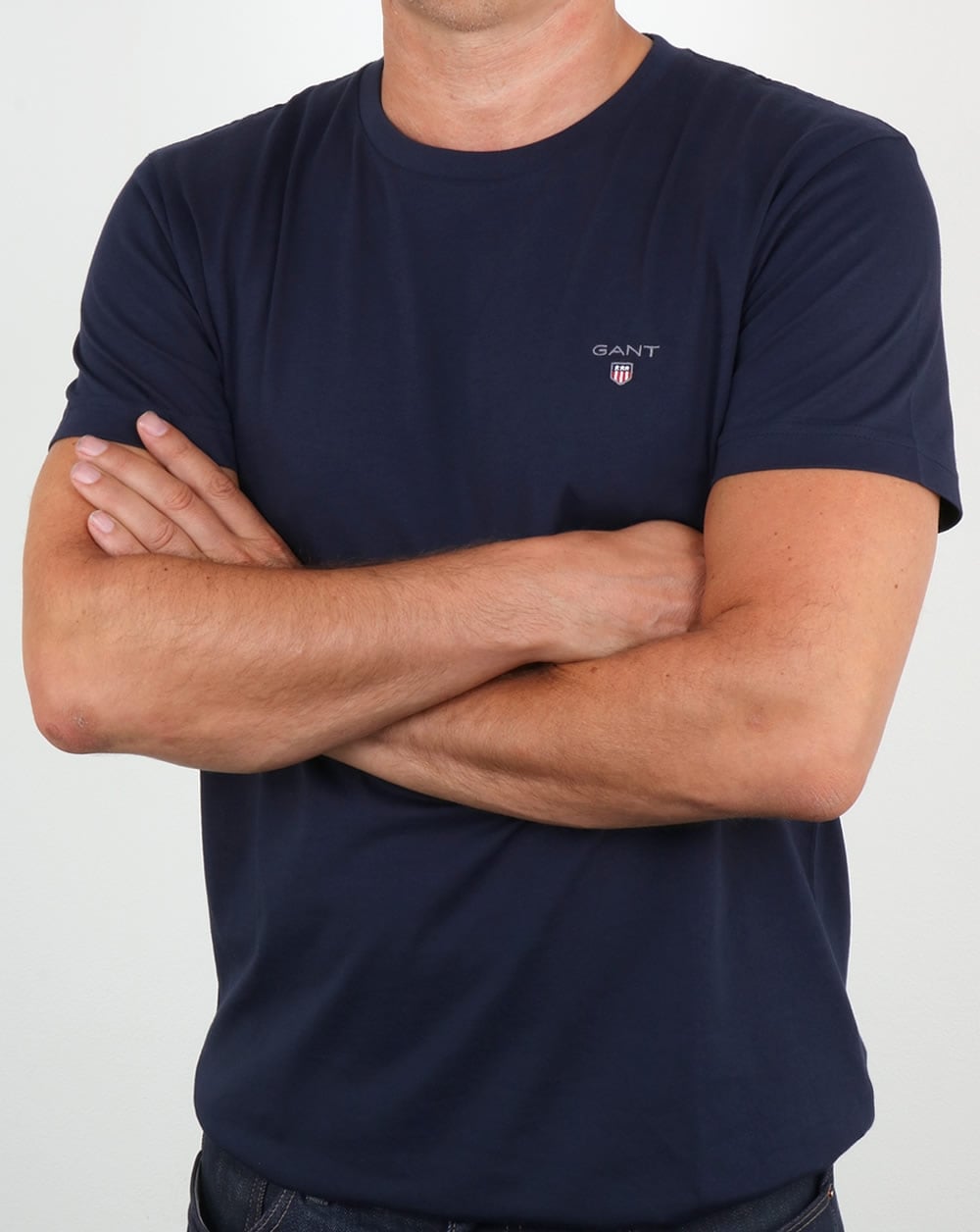Gant Solid Crew Neck T Shirt Navy