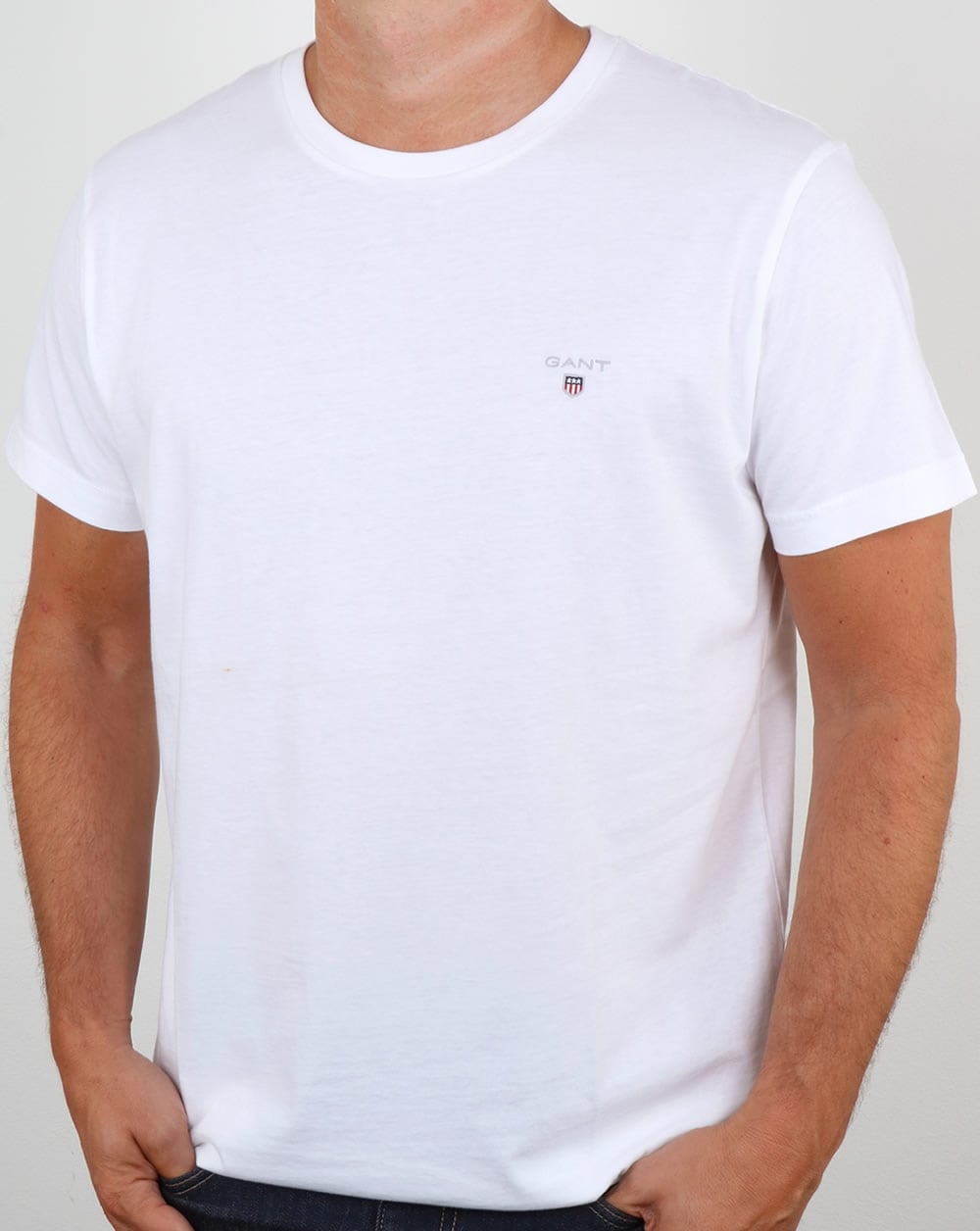 Gant Solid Crew Neck T Shirt White