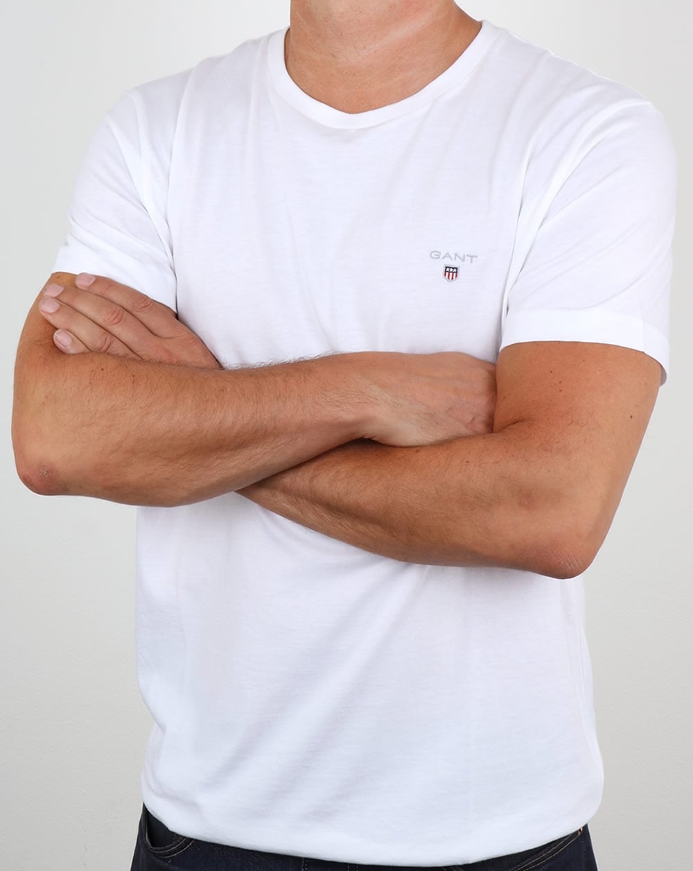 Gant Solid Crew Neck T Shirt White