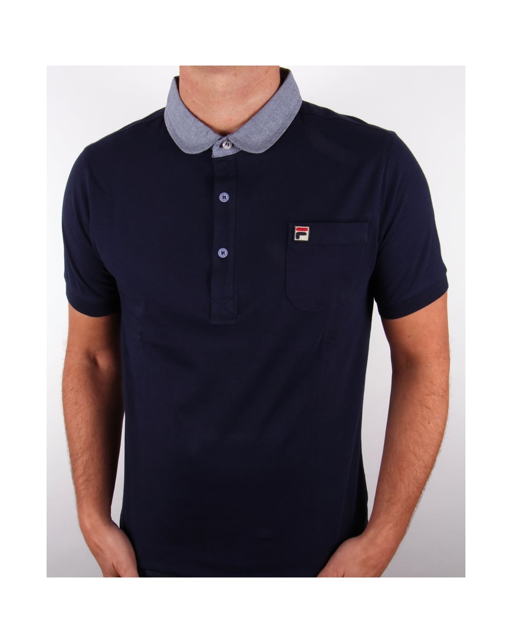 Fila Vintage Kissovos Penny Collar Polo Shirt Navy