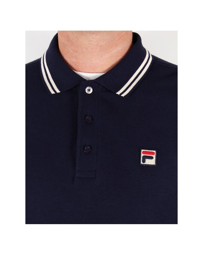 Fila Vintage Ace Long Sleeve Polo Shirt Navy