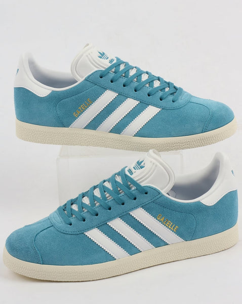 Adidas Gazelle Vintage Trainers Light Blue/White