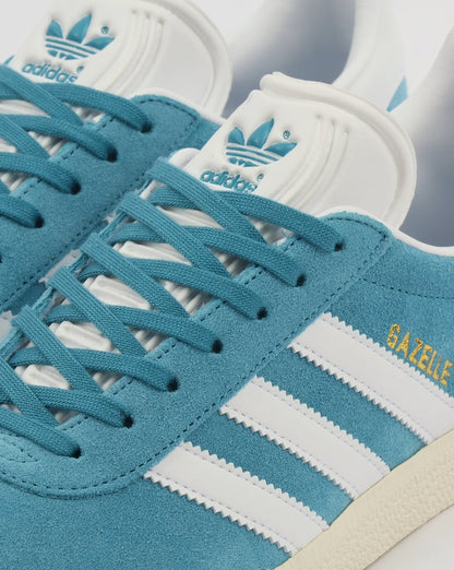 Adidas Gazelle Vintage Trainers Light Blue/White