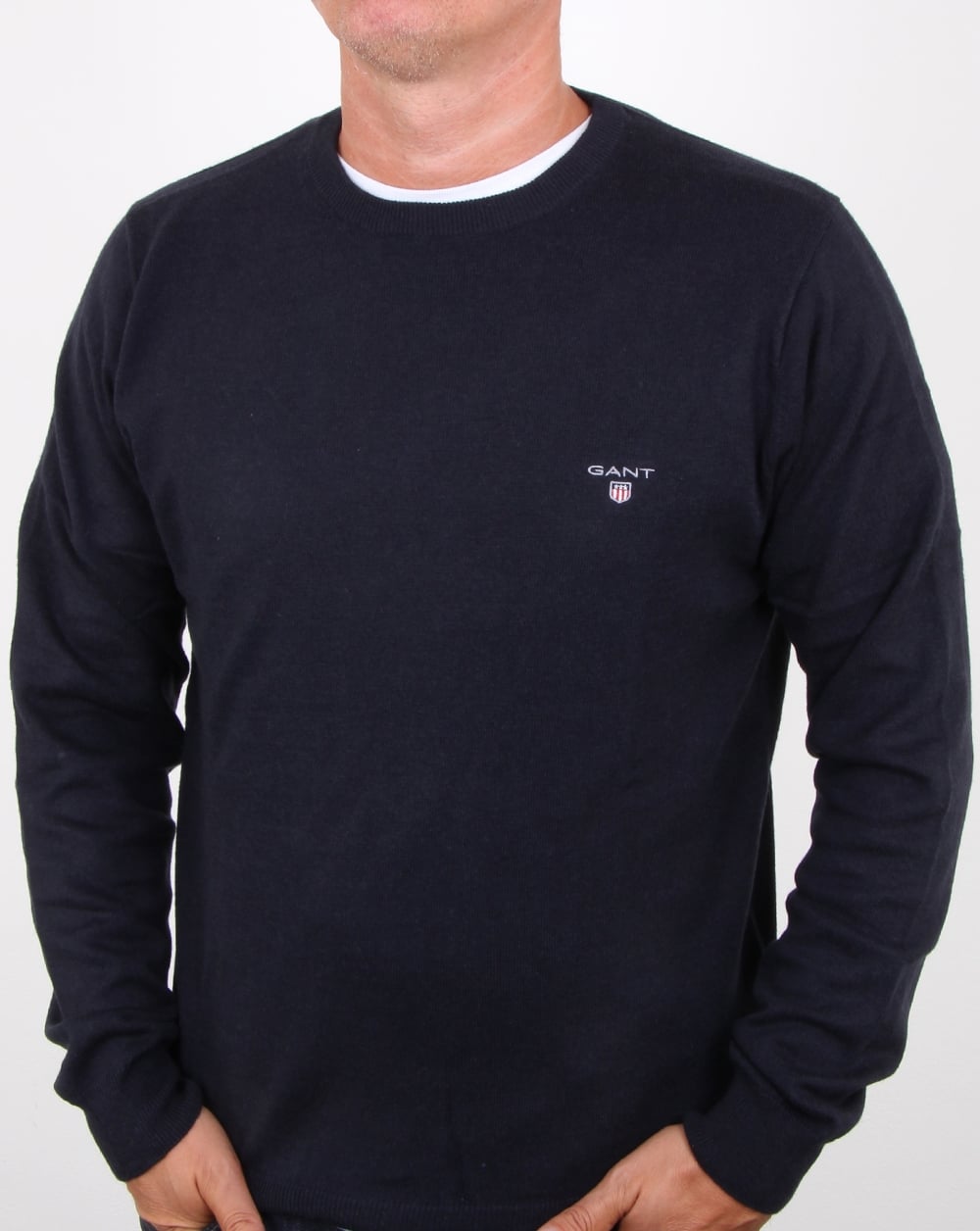 Gant Cotton Wool Crew Jumper Navy