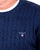 Gant Cotton Cable Crew Jumper Dark Blue Melange