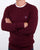 Gant Cotton Cable Crew Jumper Purple Wine