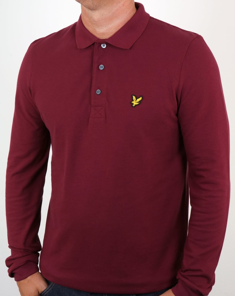 Lyle And Scott Long Sleeve Polo Shirt Claret
