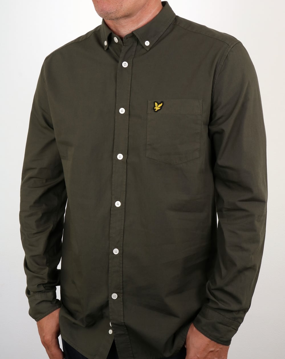 Lyle And Scott Garment Dye Shirt Olive