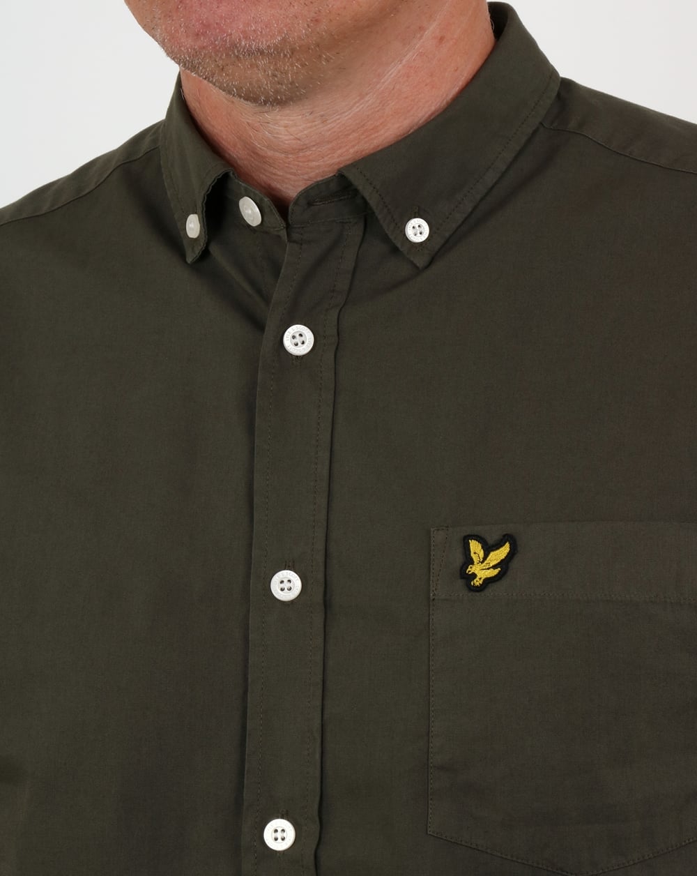 Lyle And Scott Garment Dye Shirt Olive