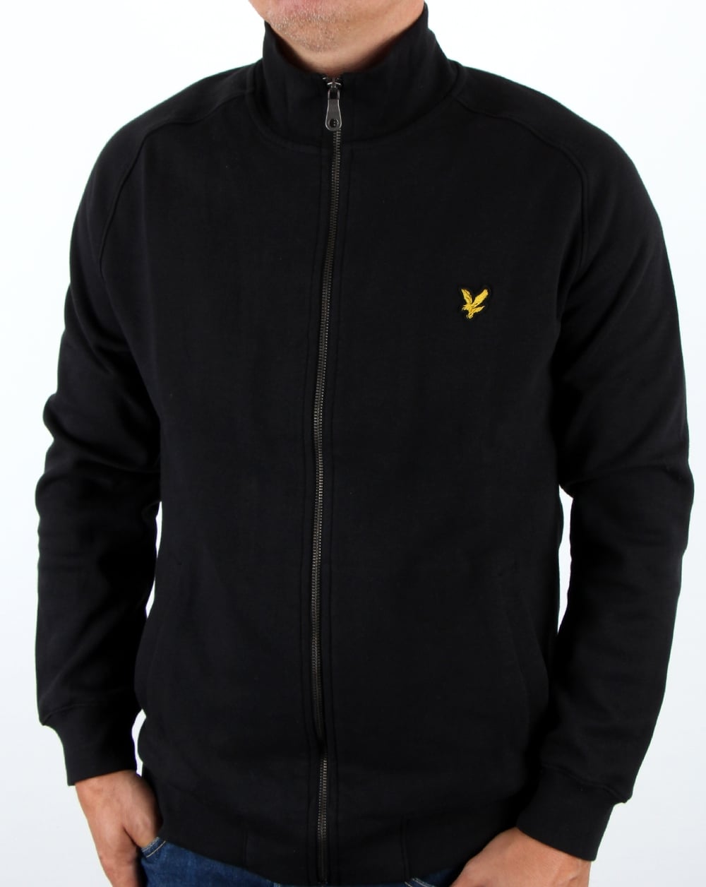 Lyle And Scott Funnel Neck Zip Through Sweatshirt True Black
